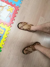 Sandalias clásicas de verano para hombre, zapatos de piel auténtica suaves transpirables, sandalias romanas para playa, zapatillas bohemias