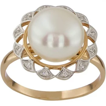 

Aloris ring flower with pearls and cubic zirconia Red Gold