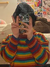 Suéteres coreanos Harajuku para mujer, suéter holgado a rayas con sabor a Hong Kong, ropa japonesa Kawaii Ulzzang