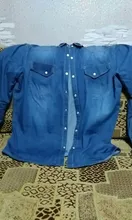 Schinteon fina-Camisa vaquera de manga larga para hombre, 100% suave de algodón con dos bolsillos, ligera, elástica, vaquera, 4XL, primavera y otoño