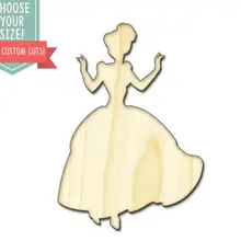 Принцесса деревянный вырез-на заказ Выберите свой размер-лазерная резка Деревянные Художественные товары для рукоделия Настенный декор свадебный детский DCS0089