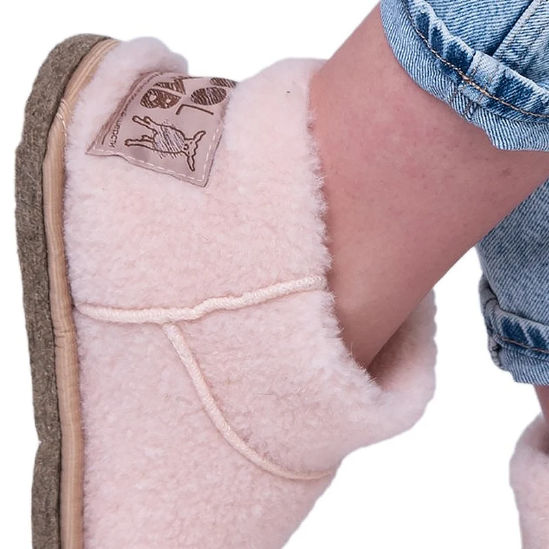 Uggs hecho en casa de lana de oveja pálido rosa claro, uggi ugg Zapatillas  de casa hecha de piel de oveja, botas de Mujer Zapatos de casa de moda  Chuni, merinos merino