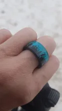 Blue Resin Ring Mountains Wooden Inside Magical World In A Tiny Landscape Ring for Women