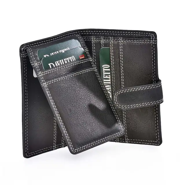 Cartera de hombre piel monedero exterior y DAVILETTO 4585|Carteras| - AliExpress