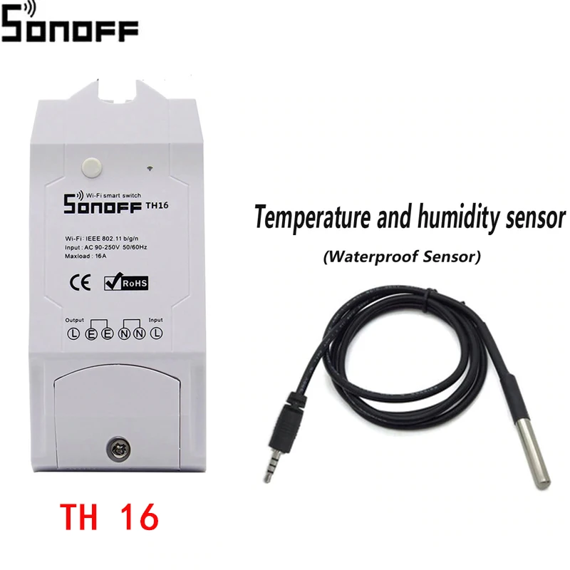 Sonoff TH10 TH16 датчик влажности беспроводной переключатель зонд Температурный монитор умный дом дистанционное управление работа с Alexa Google home - Комплект: Mixed