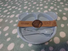 Cuenco para bebé, cuchara y tenedor, vajilla de alimentación, sin BPA, oso de dibujos animados, platos para niños, juego de vajilla para comer para bebé, plato de entrenamiento anticaliente