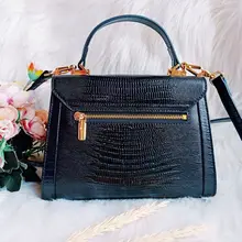 LA FESTIN-Bolso de mano con cierre de serpiente para mujer, bandolera de cuero dividido, de marca de lujo, 2020