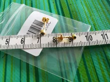 Mini pendientes de tuerca de Color dorado para mujer y niña, aretes de cristal negro, Plata de Ley 925 2019, aretes de circón pequeño bonitos H40