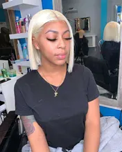 Peluca Bob de rubio miel, peluca recta de Bob corto, peluca brasileña transparente con encaje frontal, pelucas de cabello humano para mujeres negras prearrancadas, 613