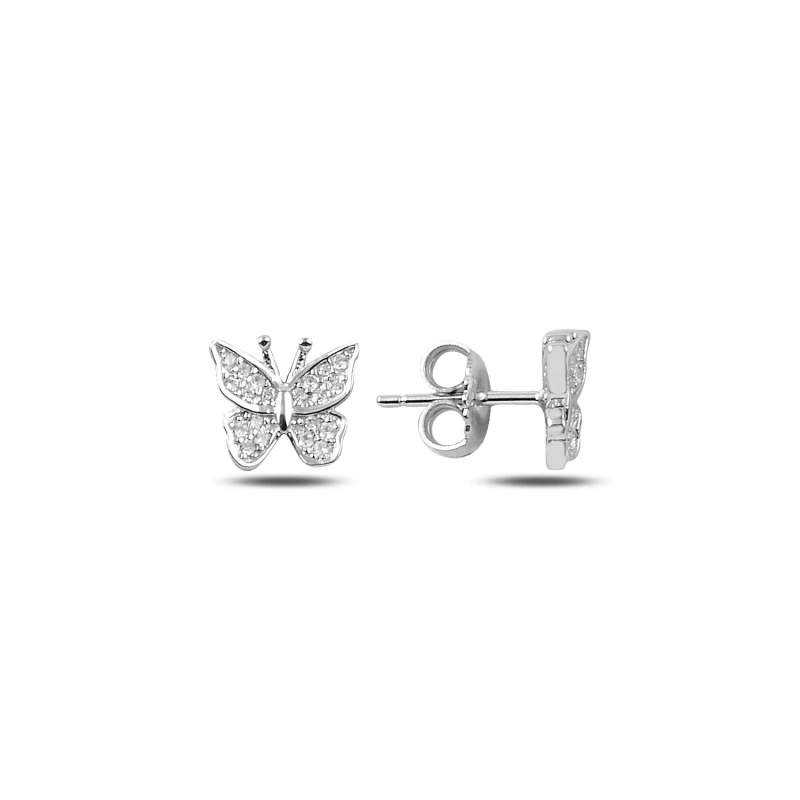 

Silver 925 Sterling Zircon Butterfly Earrings