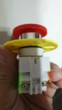 Interruptor de botón de parada de emergencia, equipo de elevación, bloqueo automático, tapa roja tipo seta 1NO 1NC DPST, CA 660V 10A