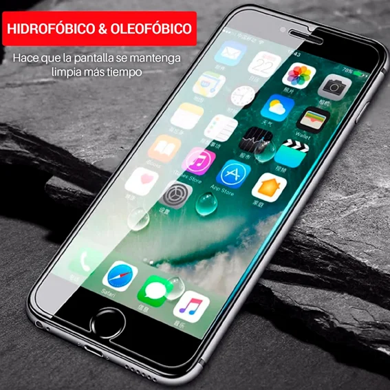 Cristal Templado Completo Negro Irrompible para iPhone 6 Plus