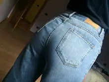 Mom Jeans Leg-Trousers Straight-Pants Washed Boyfriends Cowboy Vintage High-Waist Wide