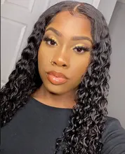 Peluca Frontal de encaje con ondas al agua, cabello humano Sdamey 13 × 360 × 6, encaje rizado profundo, Frontal, brasileña, 28, 30, 40 pulgadas, 4x4, cierre, 4/13