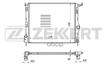 

Radiator OHL. DV. Lada Largus 12-renault Logan 04-sandero 07-zekkert art. mk-1050