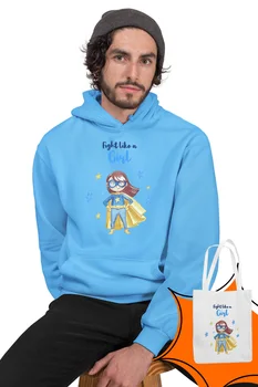 

Angemiel Wear Super Girl Blue Men 'S Hooded Sweatshirt Bags Kombin