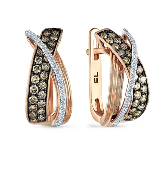 

Gold earrings with cognac diamonds sunlight sample 585 test