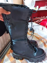 Alto rodilla botas de Pu tacones altos para las mujeres zapatos de moda 2020 primavera otoño zapatos de mujer de talla grande 35-43