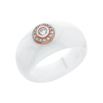 

Silver ring with ceramics and cubic zirconia sunlight sample 925