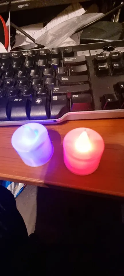 Flameless LED Tea Lights Candles Battery Powered Coloful Flickering Pillar Candles photo review