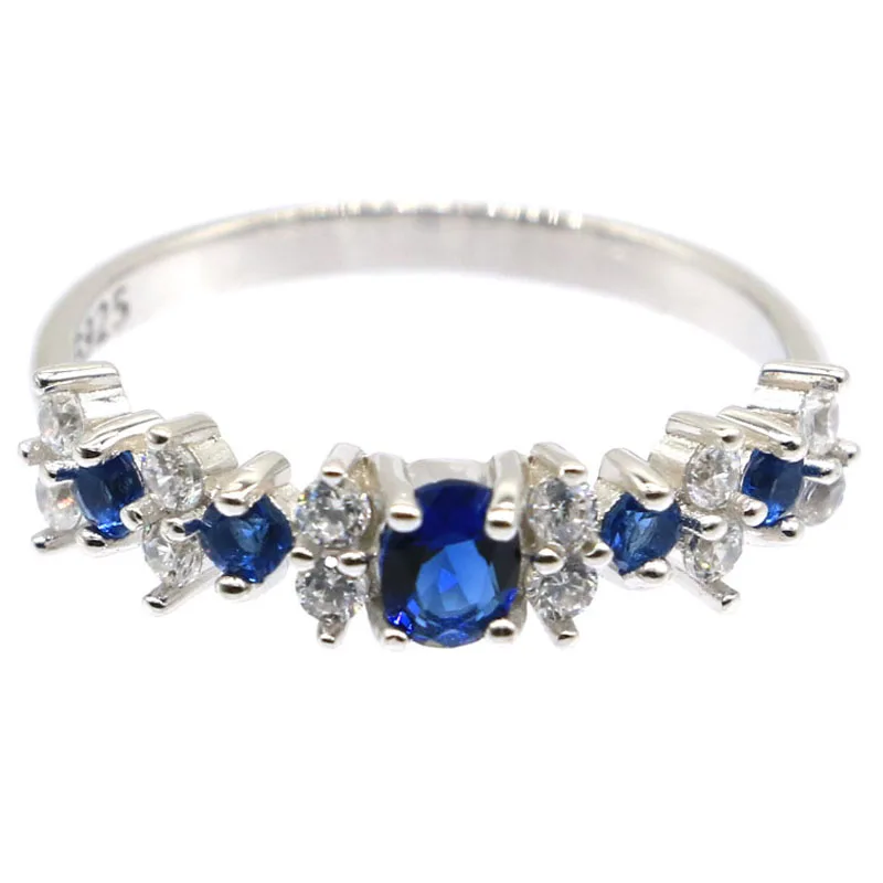 22X5Mm Jazaz 2.1G Lovely Cute Tanzanite Violet Tanzanite White Cz Daily Wear 925 Anelli In Argento Sterling Massiccio