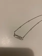 Collar Messica de plata de ley 925, serie francesa de tres movimientos de diamantes, chapado en oro rosa, marca original, joyería fina para mujeres