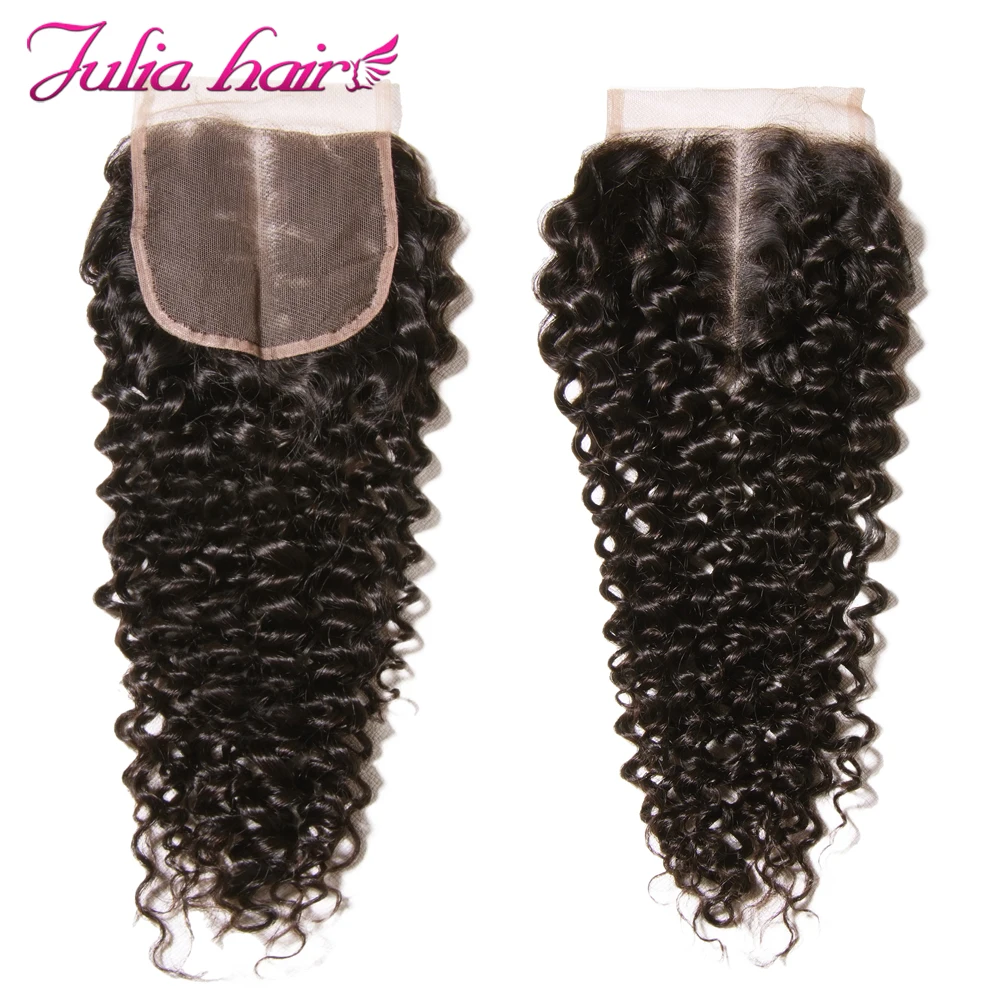 Ali Julia Malaysian Curly Lace Closure Free MiddleThree Part 150% Density Natural Color Remy Human Hair 10 inches to 20 inches (9)