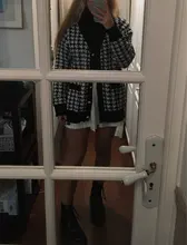 FSDA-suéter de manga larga con cuello de pico para mujer, cárdigan negro con botones y pata de gallo, de punto, holgado, de gran tamaño, informal, otoño e invierno, 2020