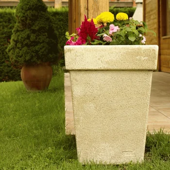 

Flower pot Planter pot Smooth square outer concrete-stone 42x42x55cm.