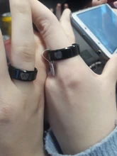 FairLadyHood-anillo de acero inoxidable con alas de la libertad para hombres y mujeres, anillos de dedo con diseño de ataque a Titan, de titanio negro, para aficionados al Anime