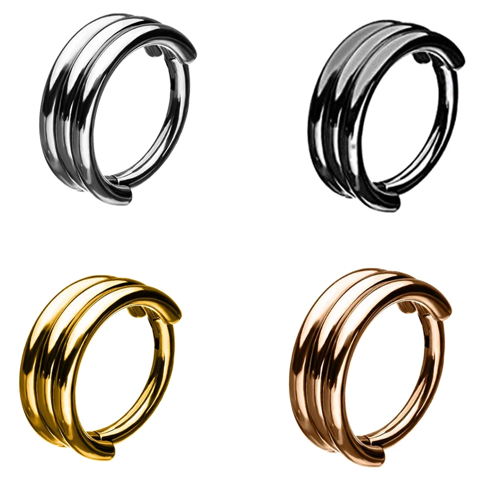 

40PCS Steel Segment Ohr Knorpel Schmuck Trio Layer Septum Clicker Hoop Nose Ring Labret Ear Tragus Cartilage Daith Helix Earring