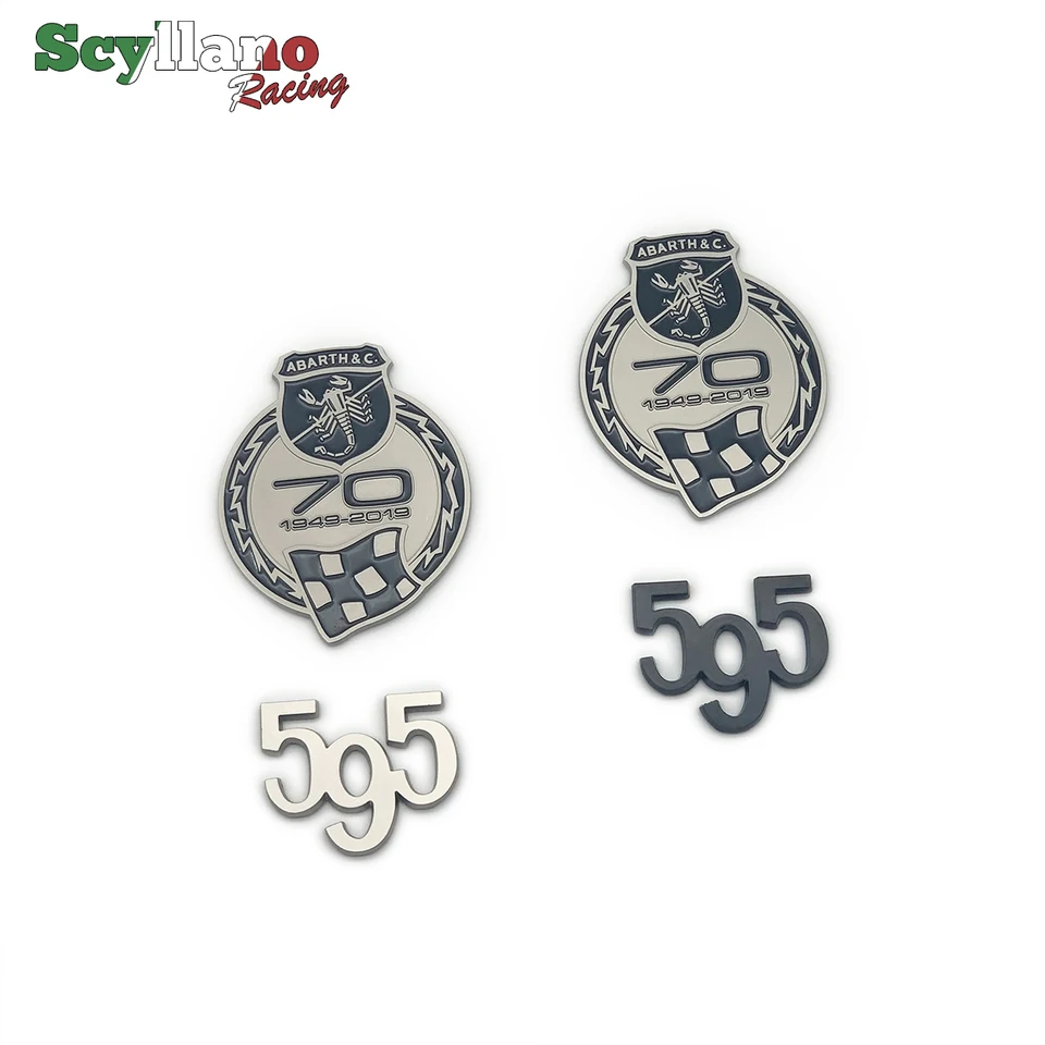 Adesivo Stemma Metallico Per Auto - 595 Competizione In Argento Cromato - Foto 4