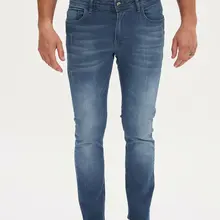 Дефакто Модные Мужские Простые потертые светильник, синие эластичные мужские джинсы, джинсовые штаны, свободные брюки, новая мужская одежда, новинка-K8700AZ19SM-K8700AZ19SM