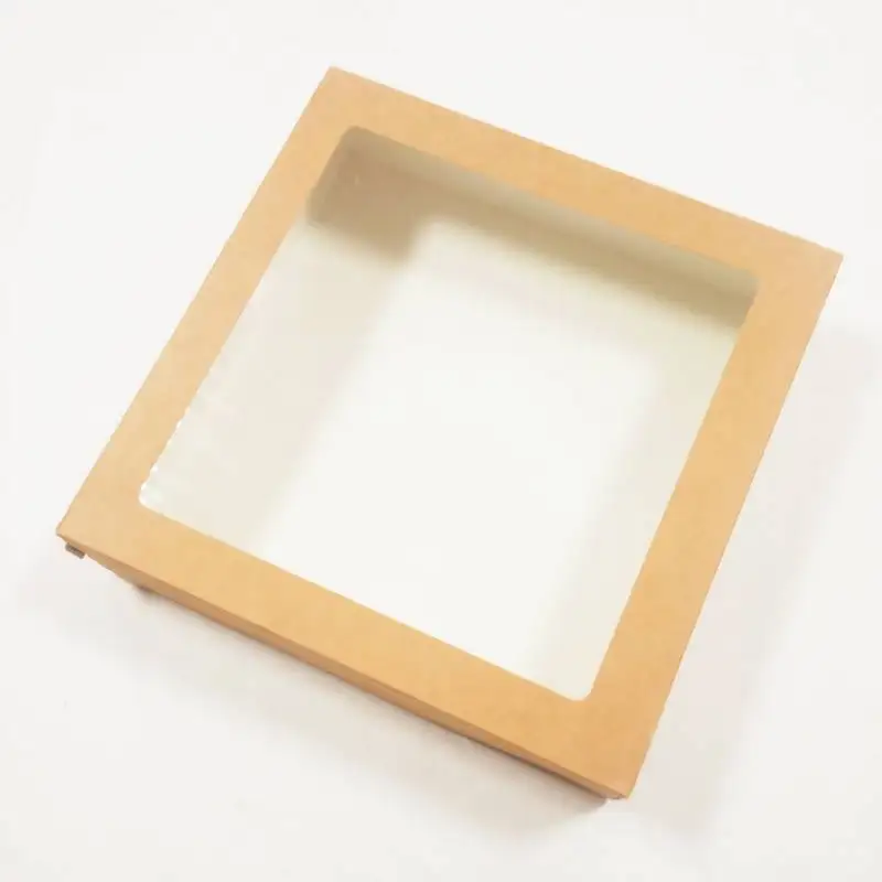 25 / 50 шт. Коробка крафт (20*12cм) для конфет сладостей печенья зефира подарков с окном