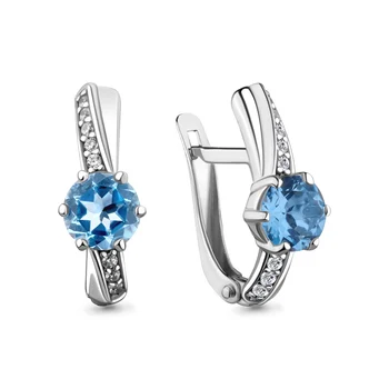 

Earrings made of silver with Topaz Swiss and cubic zirconia