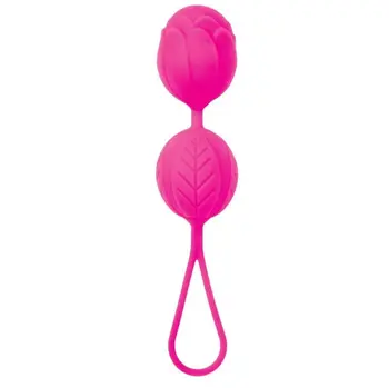 

Pink vaginal balls with a loop extractor