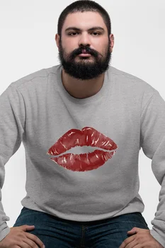 

Angemiel Wear Red Kiss Gray Men 'S Sweatshirt
