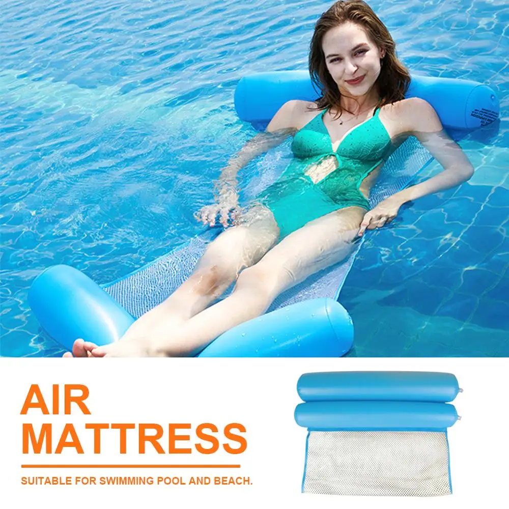 

Summer Water Hammock Foldable Single People Bed Inflatable Air Mattress Swimming Pool Beach Lounger Floating Sleeping Cushion
