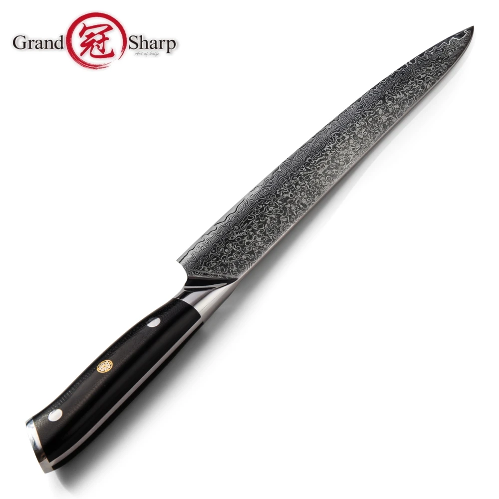  GRANDSHARP 9.5 Inch Damascus Chef Knife 67 Layers VG-10 Steel Japanese Damascus Kitchen Knife Japan - 32755651597