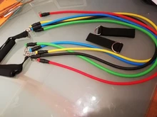 11 unids/set tubo de látex resistencia bandas elásticas para Fitness Yoga gimnasio Ejercicio de tirar de la cuerda casa soporte elástico entrenamiento de la fuerza muscular