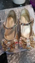 Zapatos de cuero de princesa ULKNN para niñas, zapatos de tacón alto, de tacón alto, para niñas, con nudo mariposa, azul, rosa, Plata