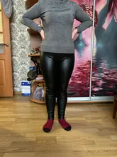 De cuero de invierno las mujeres Leggings Sexy de noche Club cadera elevación negro de talla grande 5XL PU pantalones de cintura alta cálido polainas de moda