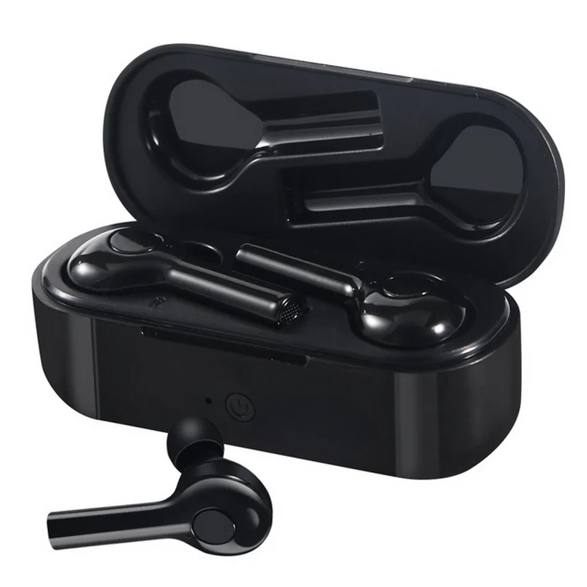 KPHRTEK 100 шт TWS Bluetooth наушники Mini Dual V5.0 беспроводные наушники 3D стерео звук наушники Bluetooth наушники - Цвет: Черный
