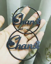 Nextvance-pendiente esmerilado de acero inoxidable con nombre personalizado, Color negro, Punk, regalo, joyería