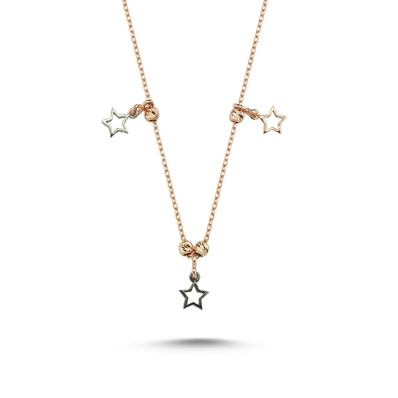 KUTAYDAN Star Patterned Sterling Dangle Pendant 925 Sterling Silver