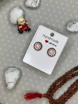 

Stud earrings handmade series Indian Buddha