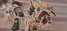 Pegatinas de Anime Demon Slayer Kimetsu No Yaiba, pegatina para ordenador portátil, equipaje de motocicleta, regalo para niños, pegatina de juguete, 50 Uds.
