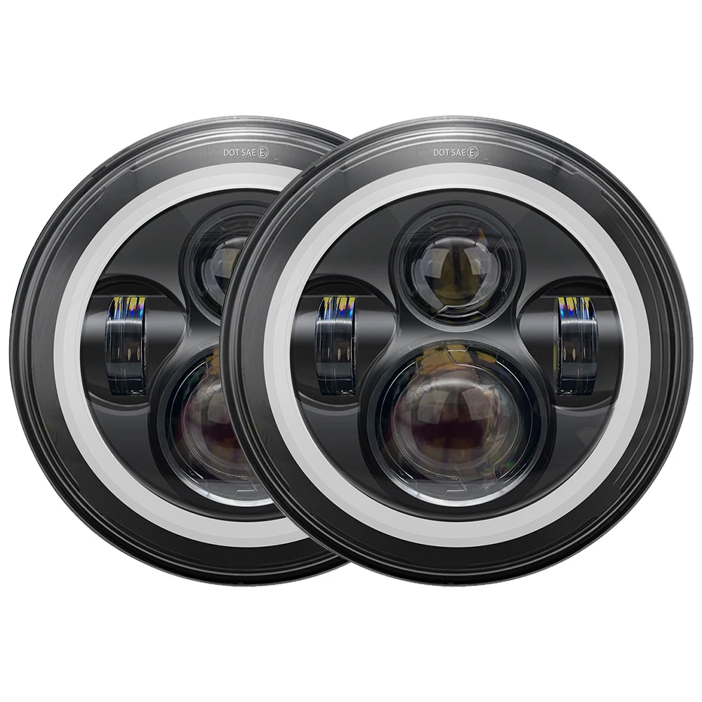 Светодиодная фара 2 шт. для Land Rover Defender фонарь с желтым поворотным сигналом 7