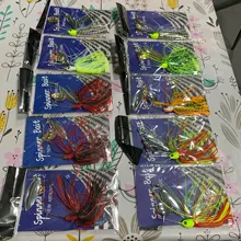 JSM 10 unids/lote Señuelos de Pesca tipo cuchara spinner cebo para Lucio pesca wobbler metal cebos spinnerbait isca artificial señuelo duro