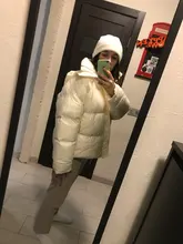 Womens Puffer Jacket Parkas Hooded-Coat Outwear Harajuku Korean-Fashion Winter